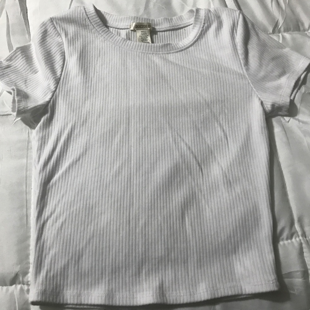 Small White Ribbed top